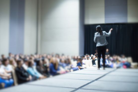Presenter at conference image